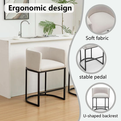 Modern Barrel Counter Height Bar Stools