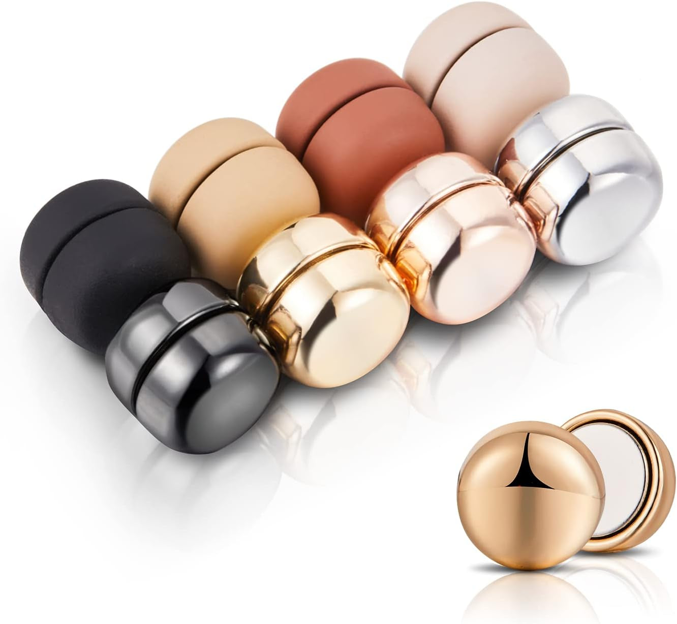 8 Pairs Premium Strong Hijab Magnetic Pins, No-Snag Multi-Use Hijab Magnets, Professional Pinless Magnetic Hijab Pins, Shiny and Matte Style Pack