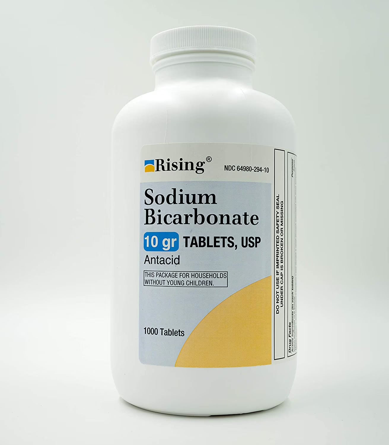 Rising Pharma - Sodium Bicarbonate 650Mg - Antacid Used for Acid Indigestion, Heartburn, Sour Stomach Stomach Upset - 1000 Tablets by