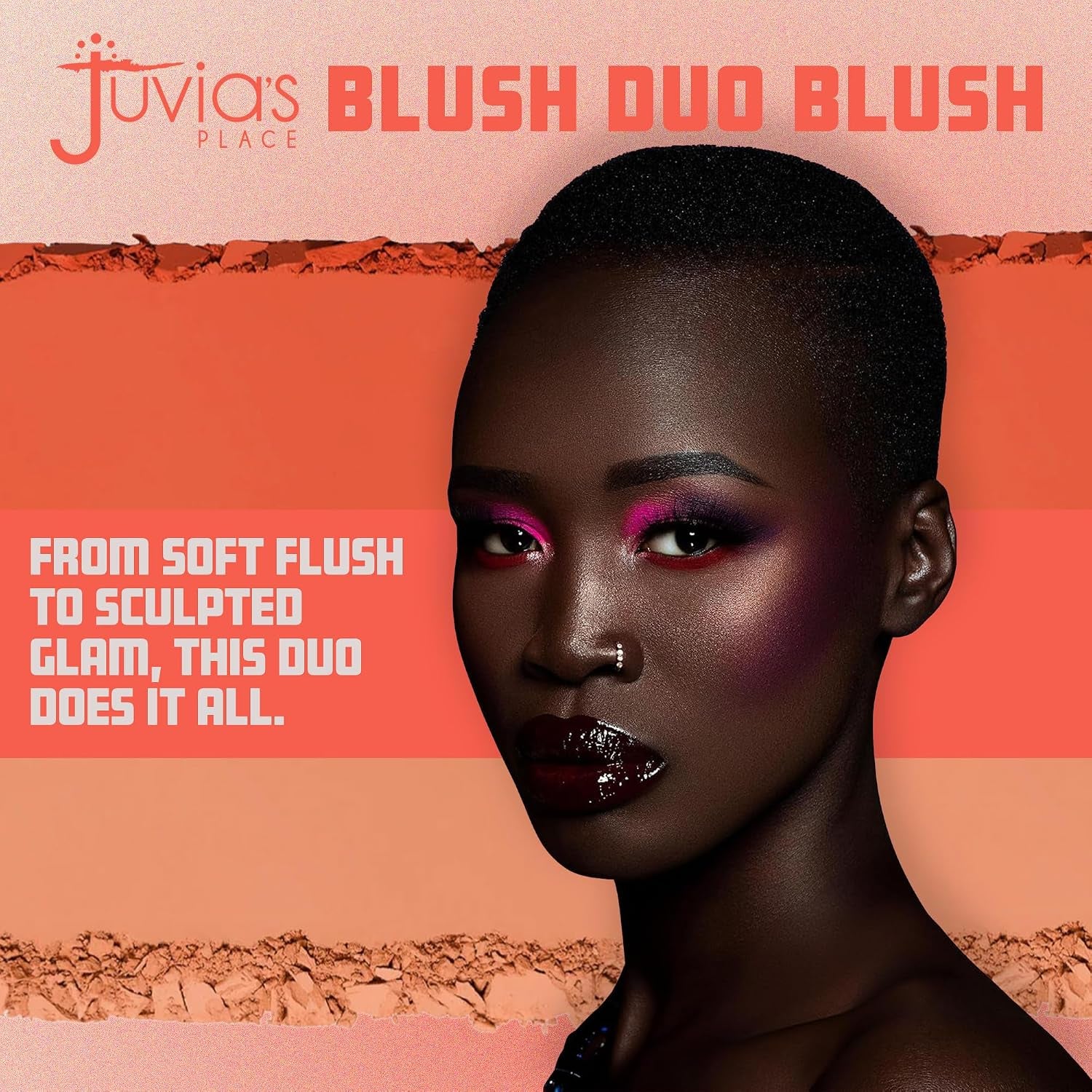 Duo Blush Vol 6, Shimmer Glow Makeup Powder - All Skin Color