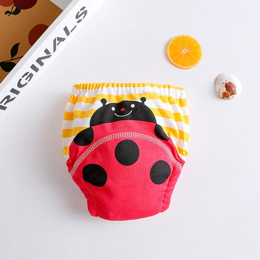 New Baby Waterproof Washable Training Pants Cartoon Cotton Baby Diaper Infant Shorts Nappies Panties Nappy Changing Underwear
