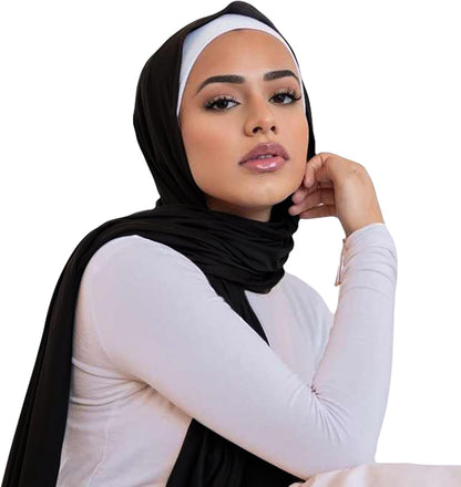 Hijab Scarf for Women Soft Cotton Muslim Jersey Hijab Head Wrap Scarves Fashion Long Scarf Shawls