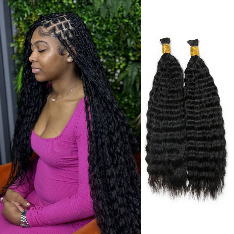 Double Drawn Burmese Wet and Wavy Human Braiding Hair