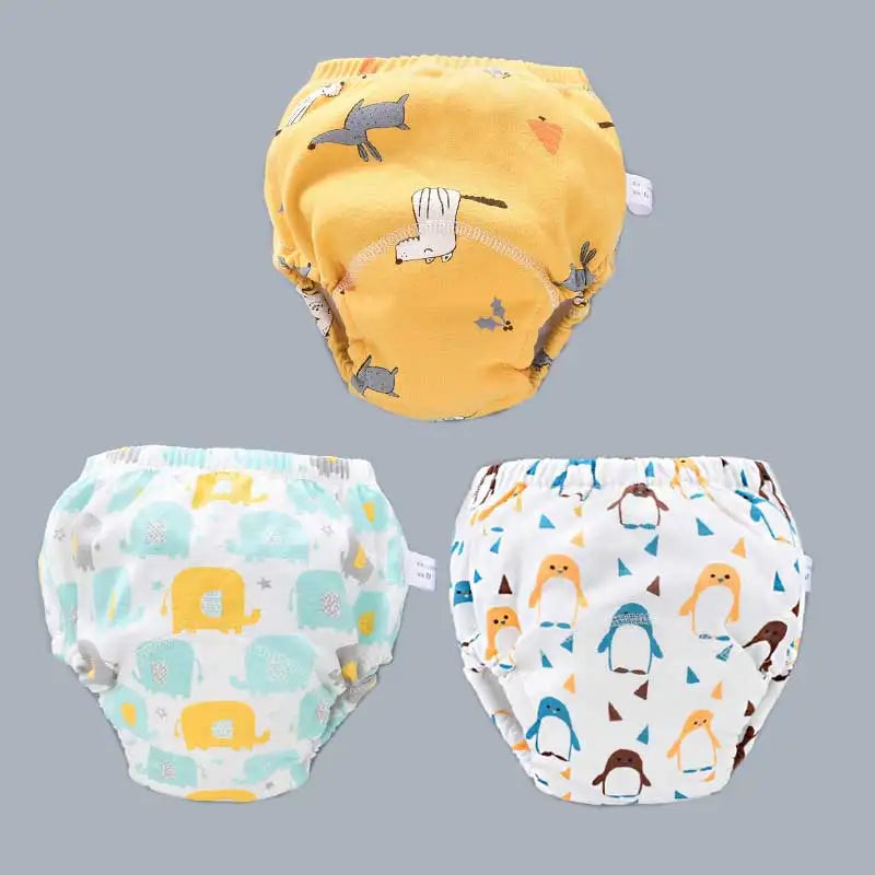 Baby Reusable Potty Training Pants Toddler Cotton Ecological Cloth Diaper Panties Waterproof Washable Nappies Boy Girl Underwear
