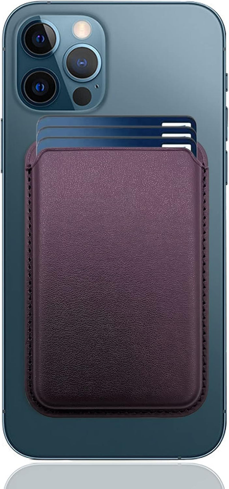 Magnetic Wallet Compatible with Magsafe for Iphone 17 16 15 14 13 12 Pro Max plus Model, None-Cutout Mag 3 Safe Card Holder Stick on for Apple Cell Phone, Modena