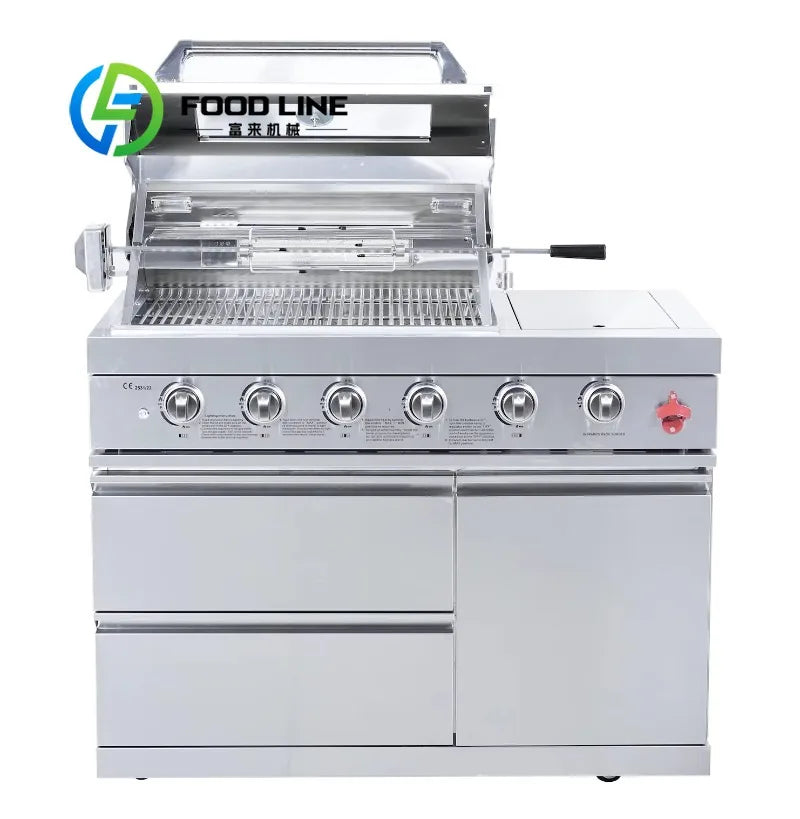 2026 Modern Luxury Outdoor Cabinets Kitchen Set with Bbq and Fridge Home Garden Barbecues Grill Outdoor Bbq Grills Customize