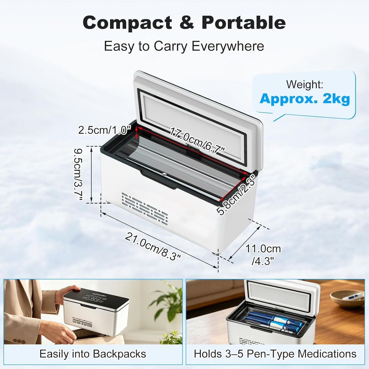 Portable Insulin Cooler Travel Case, Insulin Travel Case Medicine Cooler