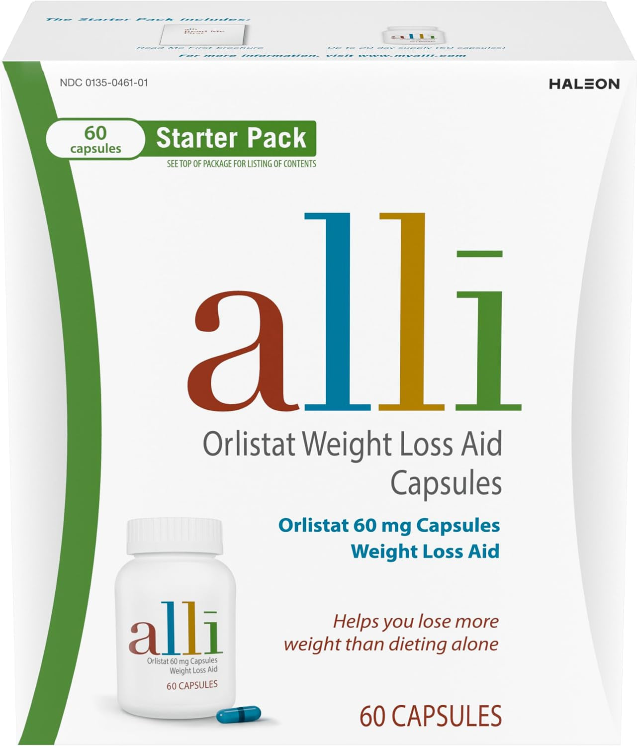 Weight Loss Supplement, Orlistat 60 Mg Capsules, 60 Count Starter Pack