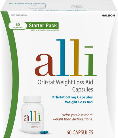 Weight Loss Supplement, Orlistat 60 Mg Capsules, 60 Count Starter Pack