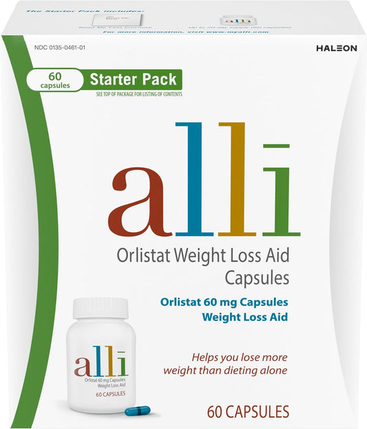 Weight Loss Supplement, Orlistat 60 Mg Capsules, 60 Count Starter Pack