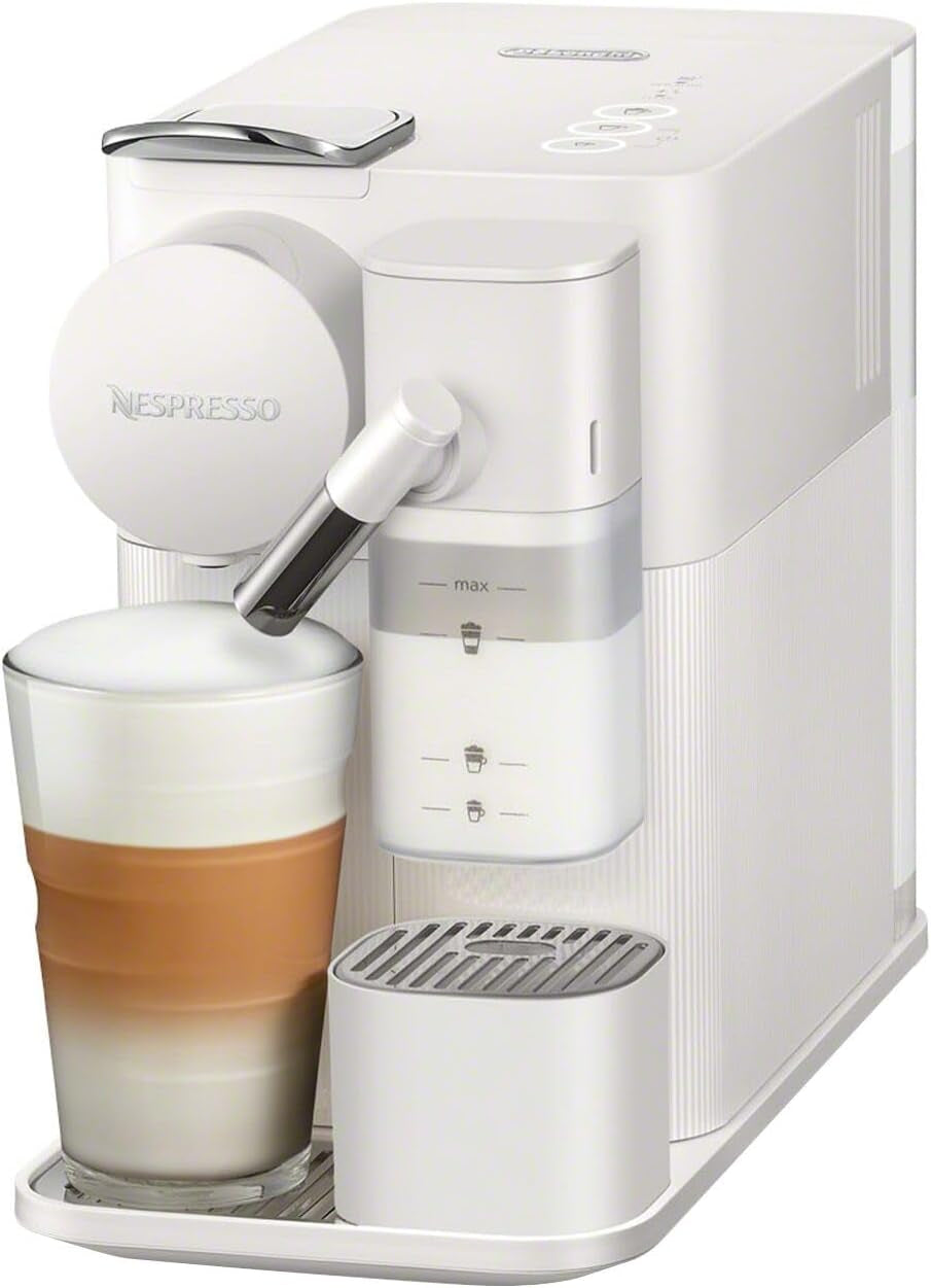 Nespresso Lattissima One Original Espresso Machine with Milk Frother by De'Longhi, Silky White | Porcelain White Original Espresso Machine by De'Longhi. One Touch Cappuccinos and Lattes, Dishwasher Safe Milk Tank.