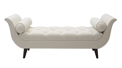Alma Tufted Flare Arm Entryway Bench, Sky Neutral