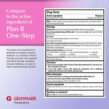 Emergency Contraceptive Tablet, Levonorgestrel 1.5Mg, Reduces Chance of Pregnancy after Unprotected Sex