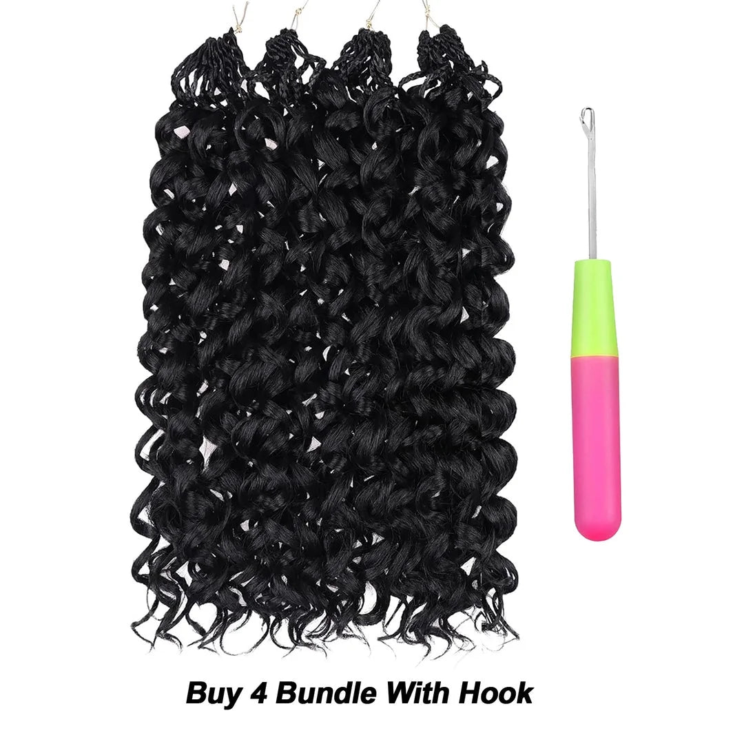 Ustar 100% Human Hair Crochet Extensions - Burmese Curly Boho Braiding Hair (50G/Pack)