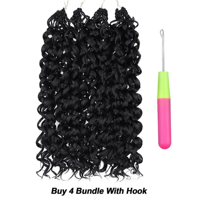 Ustar 100% Human Hair Crochet Extensions - Burmese Curly Boho Braiding Hair (50G/Pack)