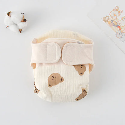 New Summer Cotton Baby Reusable Taped Diaper Cartoon Baby Training Pants Infant Shorts Nappies Panties Changing Underwear Cloth