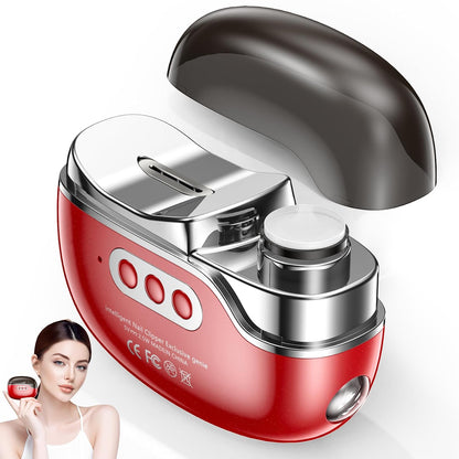 Electric Nail Clipper-3 in 1 Baby Nail Trimmer with Light & 3 Speeds, Fingernail Trimmer, Polisher & Clip Storage, USB Rechargeable Automatic Nail File for Baby, Kids, Adult Gift(Red)