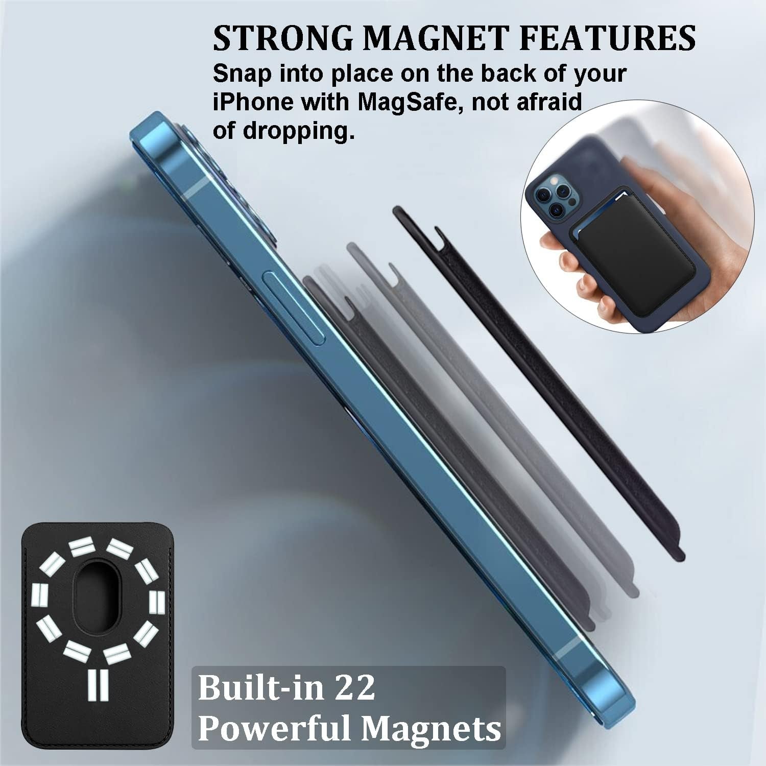 Magnetic Wallet Compatible with Magsafe for Iphone 17 16 15 14 13 12 Pro Max plus Model, None-Cutout Mag 3 Safe Card Holder Stick on for Apple Cell Phone, Pink
