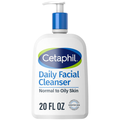 Cetaphil Face Wash Daily Facial Cleanser for Sensitive Combination to Oily Skin 20 oz