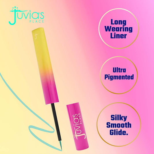 Liquid Eyeliner Waterproof - Bright Aqua Blue Fine Tip Eyeliner, Smudge-Proof with Precision Applicator for Bold Eye Looks, Smooth Lines, Vibrant Color, and All-Day Long-Lasting Wear