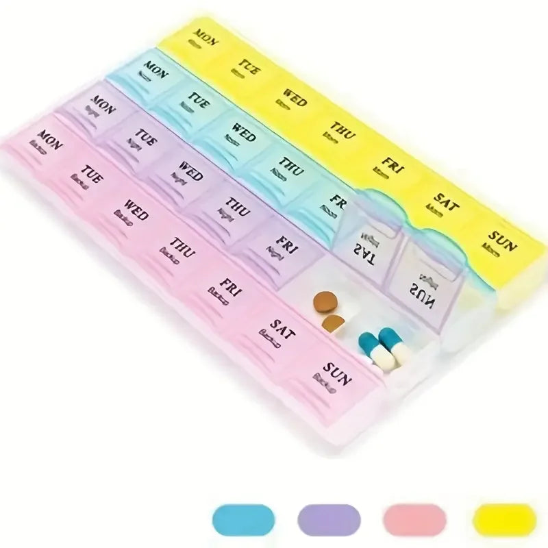 1Pc Large Medicine Box, 28 Grids and 21 Grids Pill Storage Case, Portable Medicine Box, Ornament Box