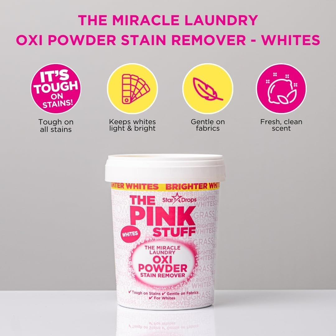Miracle Laundry Oxi Powder Stain Remover for Whites, 35.2 Oz