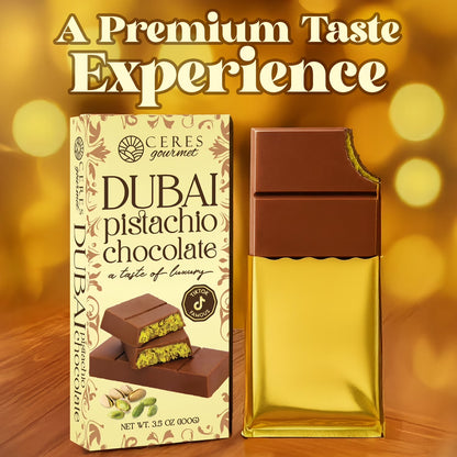Dubai Chocolate Bar Pistachio with White Chocolate Kunafa 3.5 Oz