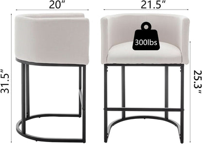 Modern Barrel Counter Height Bar Stools