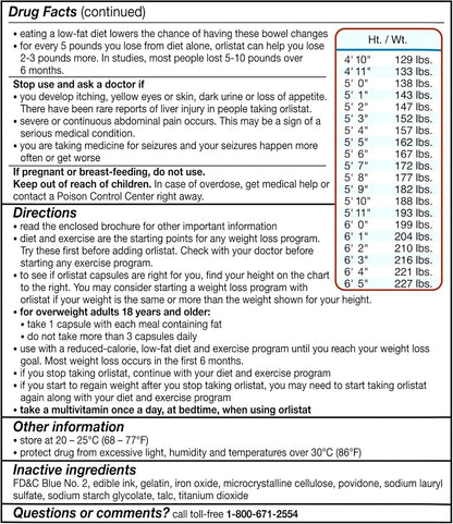 Weight Loss Supplement, Orlistat 60 Mg Capsules, 60 Count Starter Pack