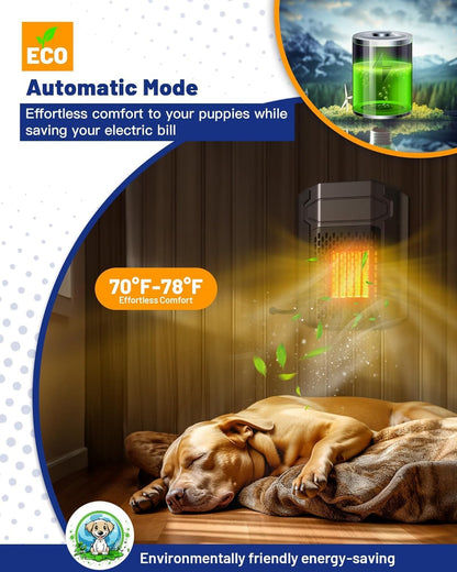 Outdoor Dog House Heater with Thermostat APP Control - Outdoor Pet House Heater with WIFI, 500W Dog House Heaters for outside Doghouse, Heated Dog House for Winter Ith Adjustable Temp & Timer