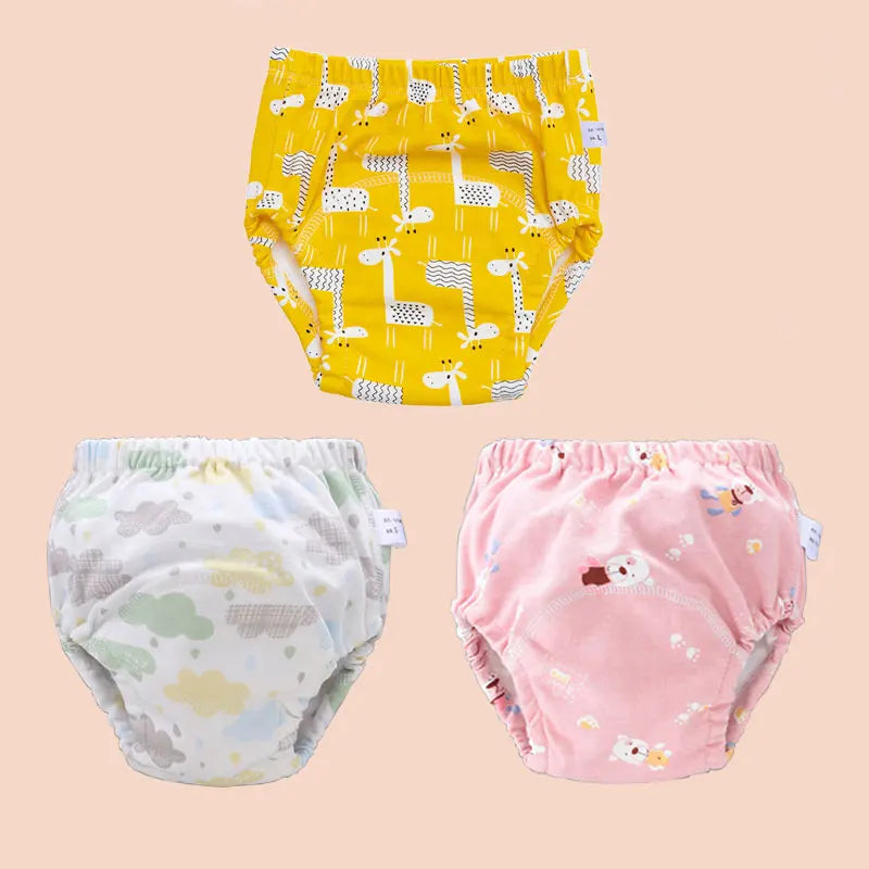Baby Reusable Potty Training Pants Toddler Cotton Ecological Cloth Diaper Panties Waterproof Washable Nappies Boy Girl Underwear