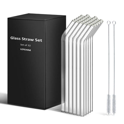 Reusable Glass Straws : 32 Pack Glass Straws