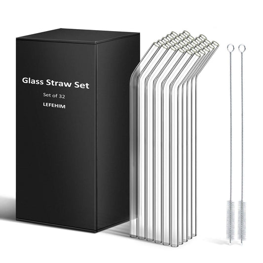 Reusable Glass Straws : 32 Pack Glass Straws