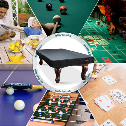 Heavy Duty Pool Table Cover, Waterproof Leatherette Billiard Table Cover with Soft Backing, Tear Resistant Fitted Protector for 6.5FT, 7FT, 7.5FT, 8FT, 8.5FT & 9FT Tables