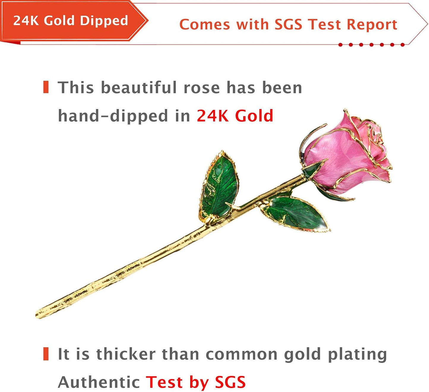 Roses, 24K Gold Rose Made from Real Rose - Unique Design Gold Plated Rose for Anniversary Valentines Mothers Day Birthday Gifts (Pink Original Rose with Stand)