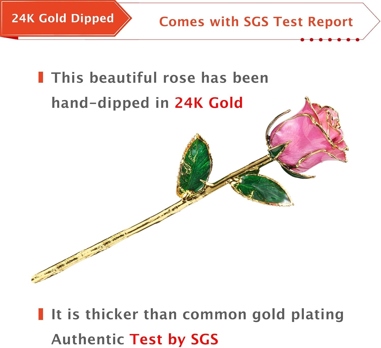 Roses, 24K Gold Rose Made from Real Rose - Unique Design Gold Plated Rose for Anniversary Valentines Mothers Day Birthday Gifts (Pink Original Rose with Stand)