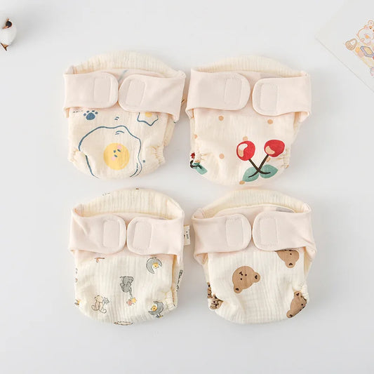 New Summer Cotton Baby Reusable Taped Diaper Cartoon Baby Training Pants Infant Shorts Nappies Panties Changing Underwear Cloth
