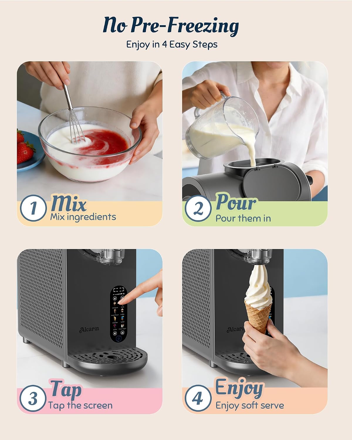 2 in 1 Slushie Machine & Soft Serve Ice Cream Maker Machine