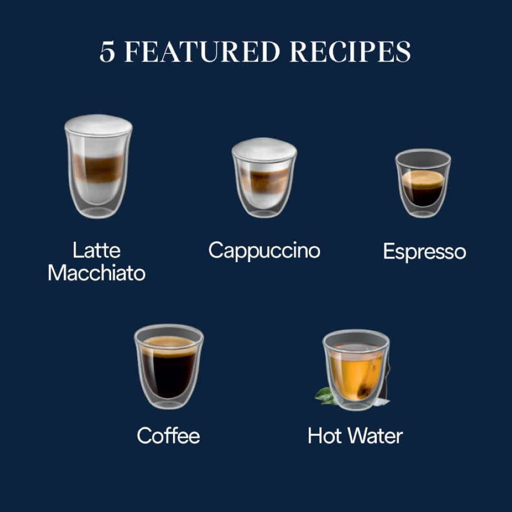 De'Longhi Magnifica Start Automatic Espresso Machine, Milk Frother, Silver | #1 Worldwide Espresso Machine Maker, Hot/Iced, Built-In Grinder, 13 Grind Settings, 5 One Touch Recipes