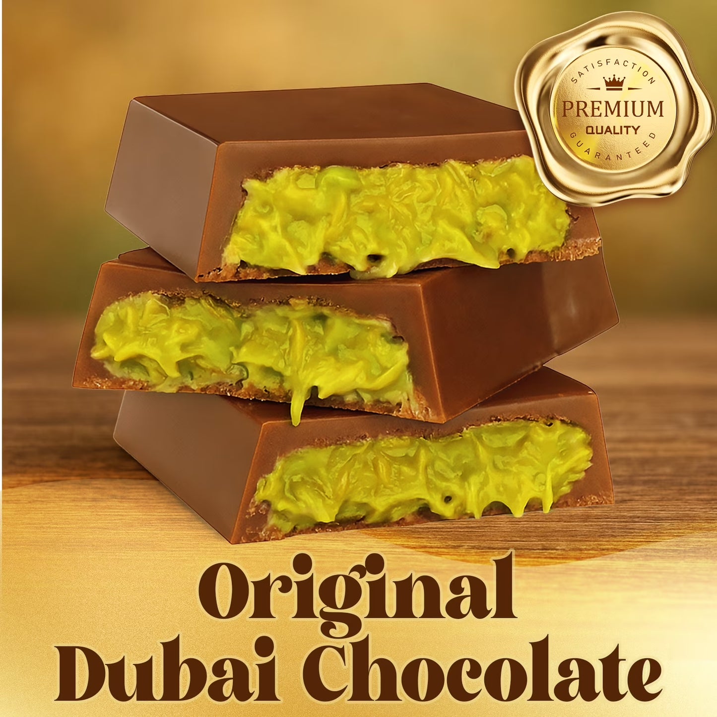 Dubai Chocolate Bar Pistachio with White Chocolate Kunafa 3.5 Oz