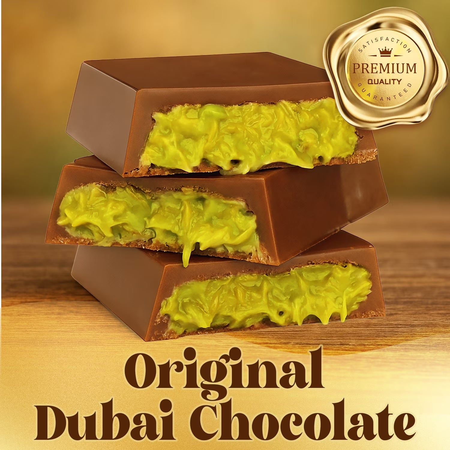Dubai Chocolate Bar Pistachio with White Chocolate Kunafa 3.5 Oz