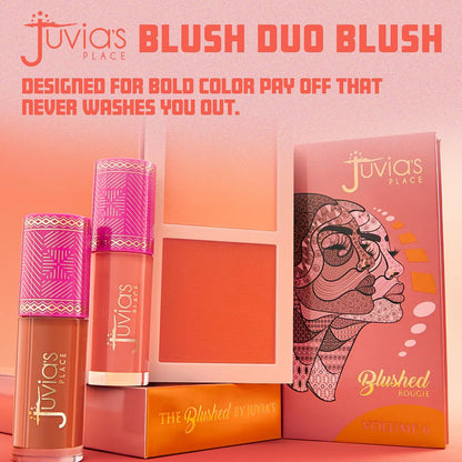 Duo Blush Vol 6, Shimmer Glow Makeup Powder - All Skin Color