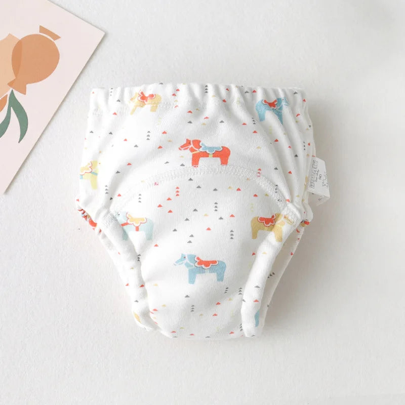 New Baby Waterproof Washable Training Pants Cartoon Cotton Baby Diaper Infant Shorts Nappies Panties Nappy Changing Underwear