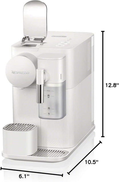 Nespresso Lattissima One Original Espresso Machine with Milk Frother by De'Longhi, Silky White | Porcelain White Original Espresso Machine by De'Longhi. One Touch Cappuccinos and Lattes, Dishwasher Safe Milk Tank.