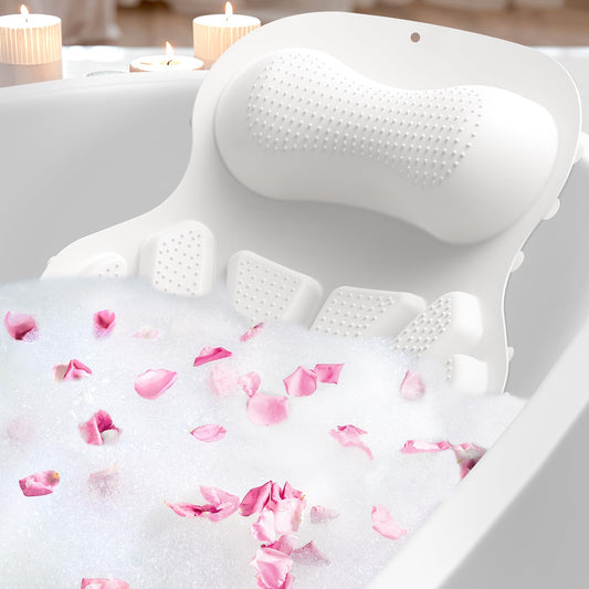 Luxury Non-Slip Soft Silicon Bath Tub Pillow with Strong Suction Cup Bath Accessories