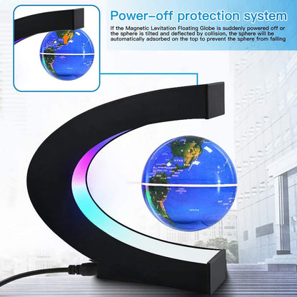 Magnetic Levitation Globe with LED Light, Desktop Decorations, Unique Gift | Father'S Day Gifts, Stunning Visuals, Atmospheric Lighting, Perfect Gift, Compact & Stylish, Valentine'S Day Gifts