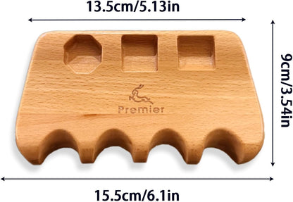 Solid Wood Portable Pool Stick Holder, Heavy Duty Weighted Pool Cue Claw for Table Edge, Anti-Slip Premium Billiard Cue Rack Accommodates 4 Cues, Luxury Pool Table Accessories