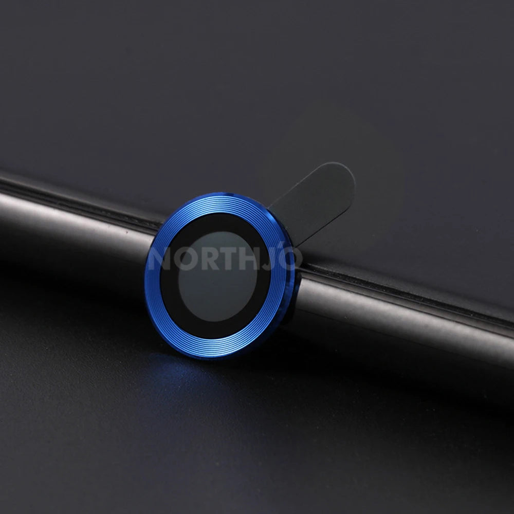 100Pcs for Iphone 15 Pro Max 14 13 12 11 plus Mini CD Style Metal Camera Lens Cover 3D Alloy Glass Screen Protector