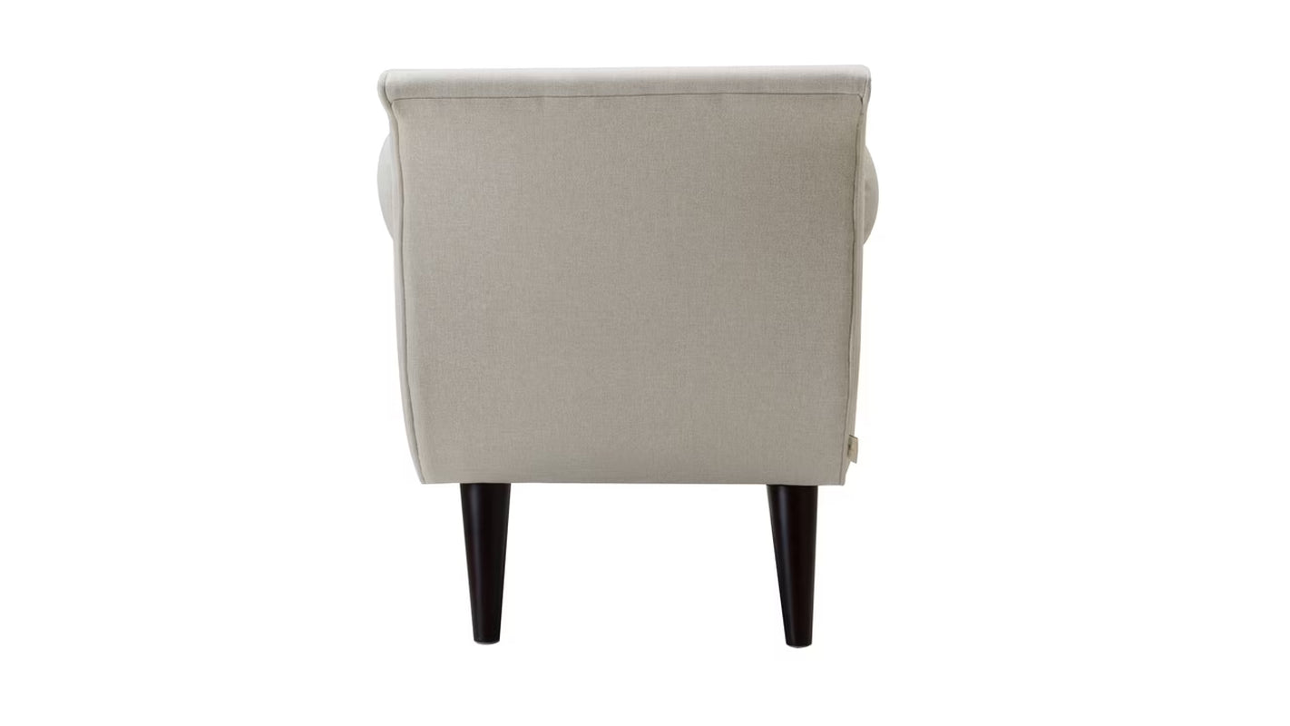 Alma Tufted Flare Arm Entryway Bench, Sky Neutral
