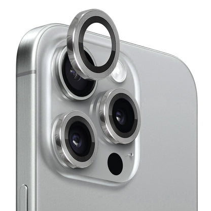 100Pcs for Iphone 15 Pro Max 14 13 12 11 plus Mini CD Style Metal Camera Lens Cover 3D Alloy Glass Screen Protector